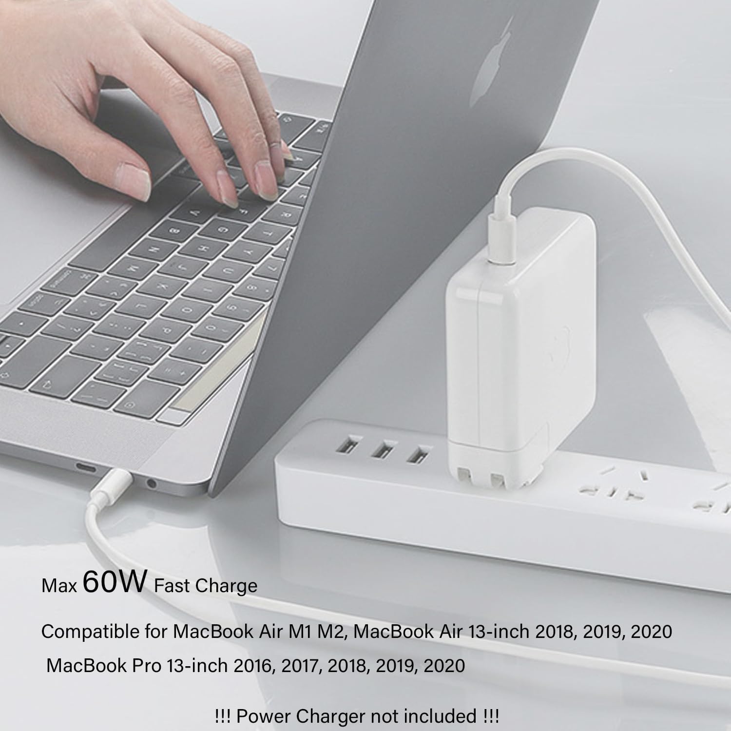 Cable de carga USB-C a USB-C de 60 W para iPad Pro 11 de 12.9 pulgadas, iPad Air 4th 5th, iPad Mini 6th, MacBook Air, Google Pixel 7 6 Pro, Samsung