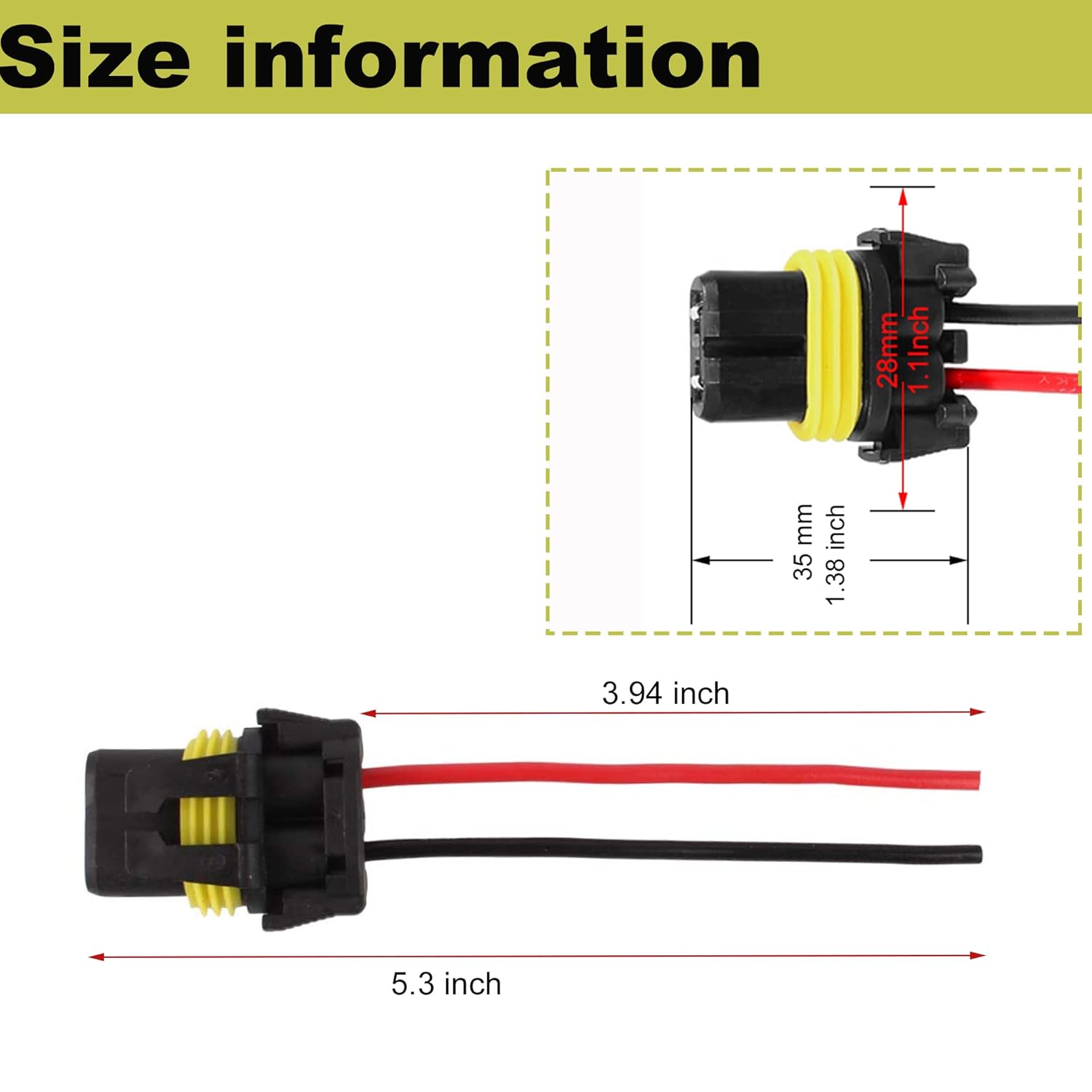 Paquete de 4 conectores de cable 9005 9006 HB3 HB4 H10 adaptador hembra arnés de cableado conectores de cable para faros antiniebla