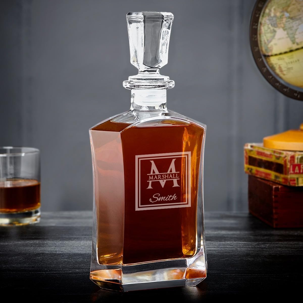 Glencairn Whiskey Set with Engraved Wood Gift Box (Personalized Product)