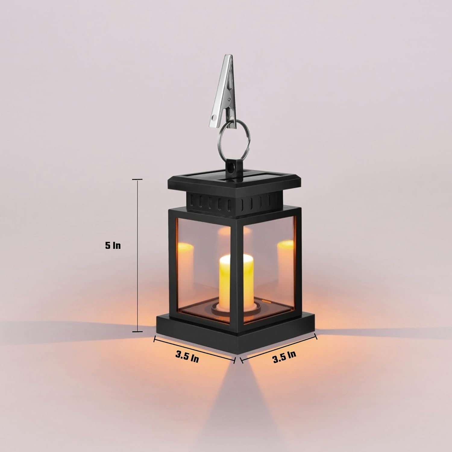 Farol solar para exteriores, faroles colgantes de llama parpadeante con clip, luz solar impermeable, luces solares decorativas para jardín, patio,