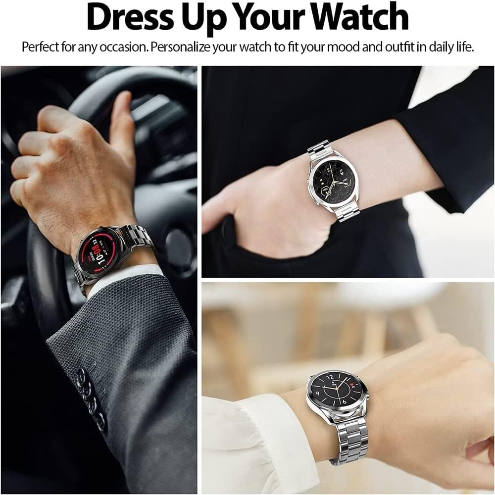18mm 20mm 22mm Metal Stainless Steel Strap Replacement compatible with Samsung Galaxy Watch 543,Galaxy Watch 3 41mmWatch 42mmActive 2,Galaxy Watch