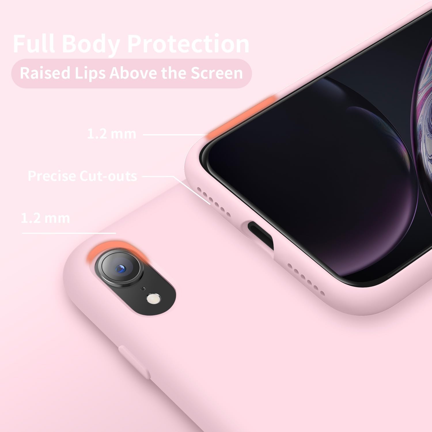 Cordking Funda para iPhone XR, funda de silicona ultra delgada a prueba de golpes con forro de microfibra suave antiarañazos, 6.1 pulgadas, color