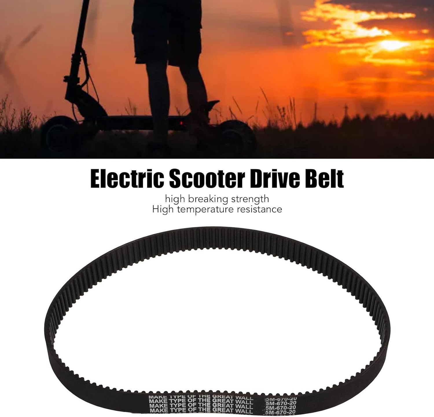 Cinturón de conducción de scooter, 5M-670-20 Aplicaciones Amplias Alta Resistencia a la Rotura Buena Flexibilidad Scooter Eléctrico Banda de