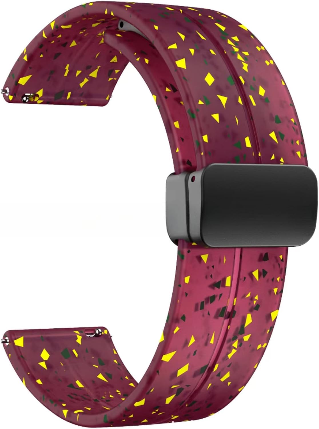 Correas de silicona universales de 0.748 in, 0.787 in y 0.866 in, correas de reloj deportivo de liberación rápida con hebilla plegable magnética