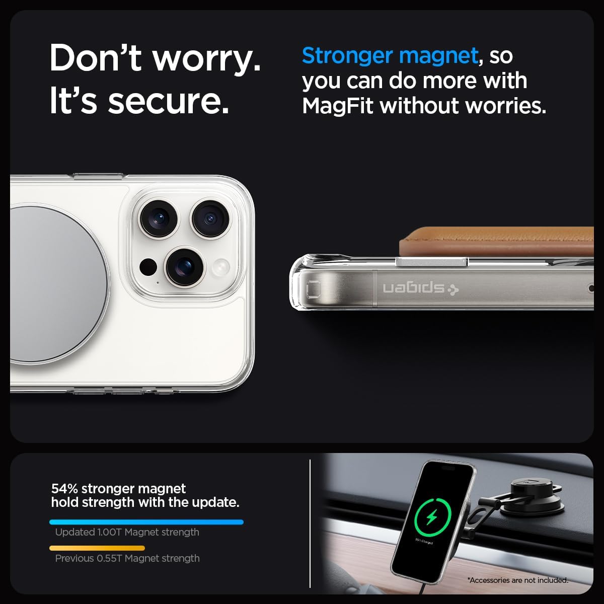 Spigen Funda magnética ultra híbrida S MagFit diseñada para iPhone 15 Pro Max, antiamarilleo protección de grado militar soporte compatible con