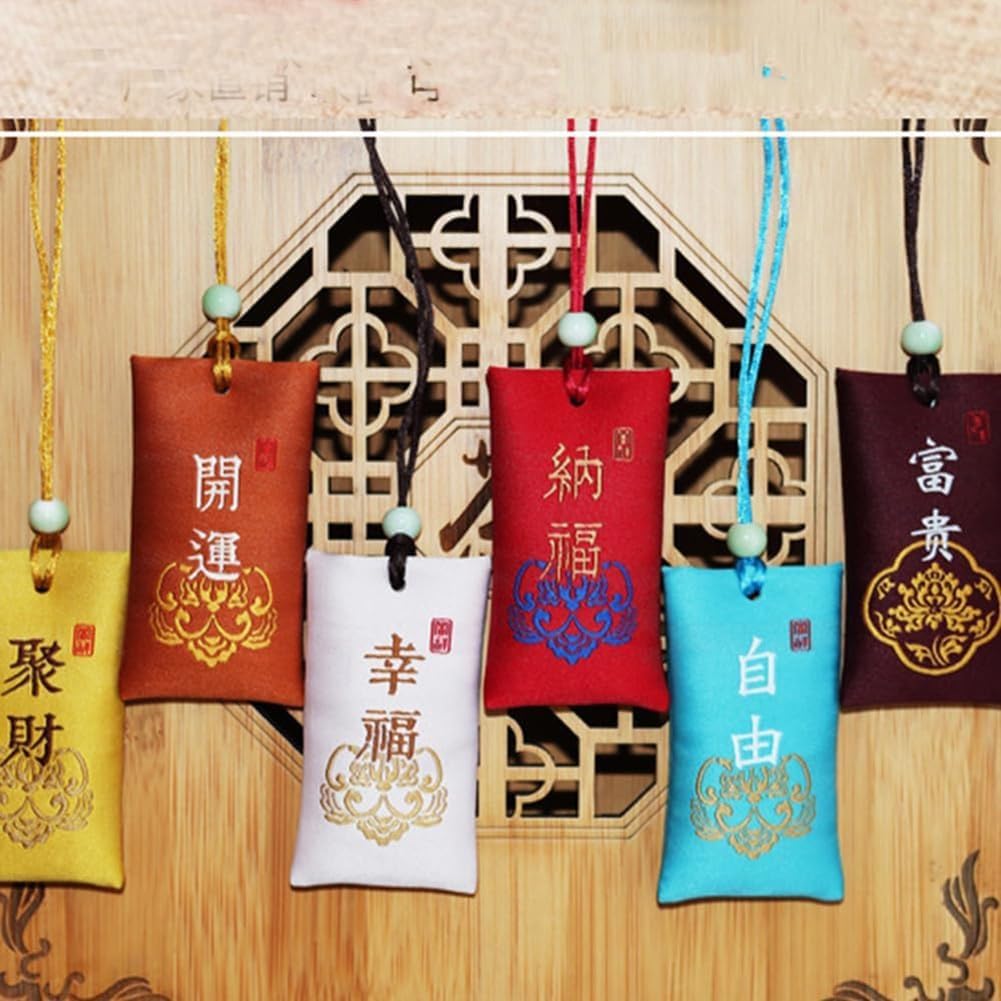 Bolsa de sal espiritual, sal espiritual con bolsita, collar budista espiritual de la bolsa de la sal, talismán chino clásico bolsa de sal espiritual