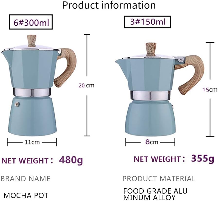máquinas de café multifunción de aluminio Moka Pot, cafetera espresso de la estufa, cafetera italiana clásica, cafetera de la estufa Cafetera de