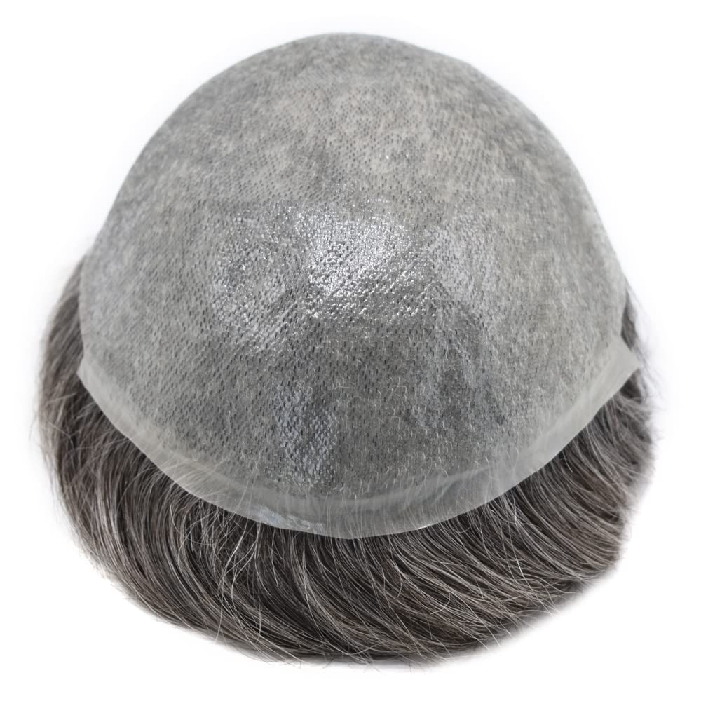 Healthlif Toupee para hombres Pieza de pelo ultrafina para piel Toupee Men Sistema de cabello humano con bucle en V para hombres Unidad de cabello