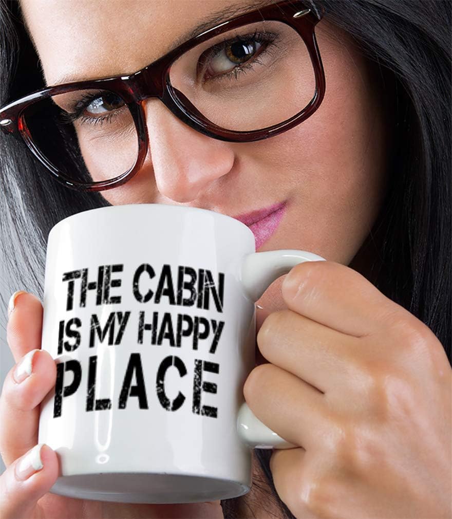 “La Cabina es My Happy Place” Funny Relax # 1Café Té Blanco Taza de cerámica taza 11ozVacaciones Navidad Hanukkah Regalo
