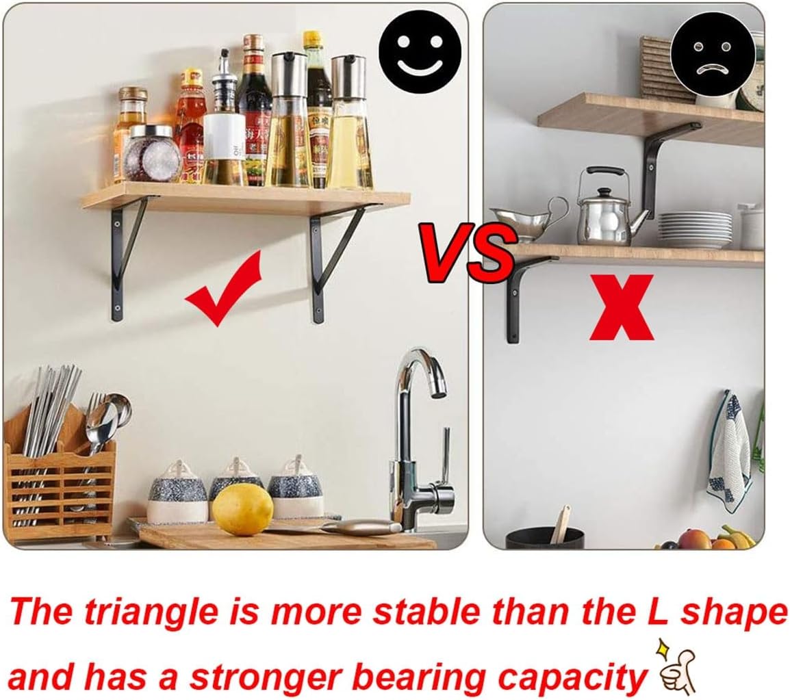 19.7 in 15.7 in 11.8 in 7.9 in 5.9 in Escuadras para Estanterias Fuertes, Soporte Estante Montado Pared para Estanteria Pequeñas, Stands de