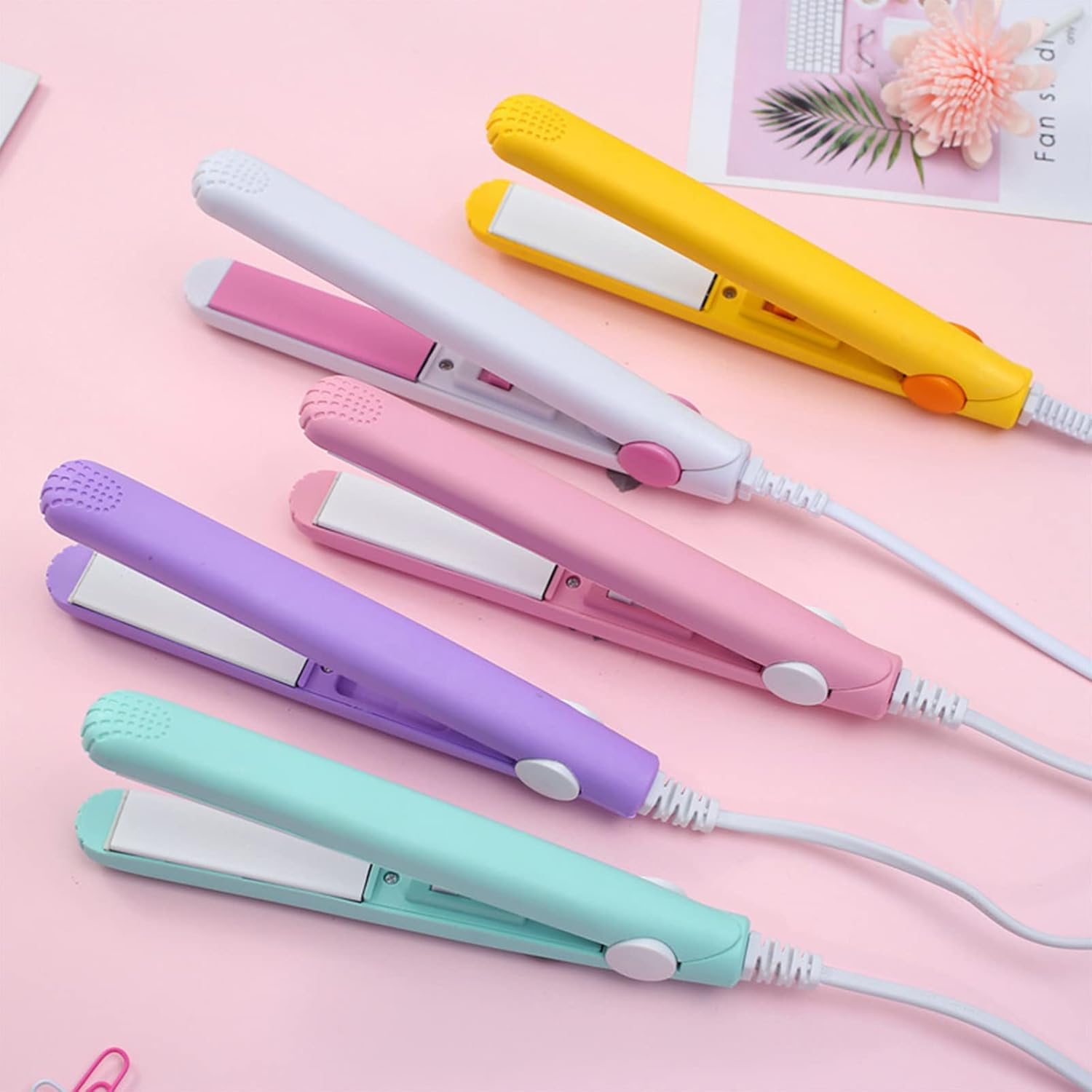 Werdeny – Mini rizador de pelo de cerámica para cabello corto, mini rizador de pelo para cabello corto y fino, mini rizador de cerámica 2 en 1 y