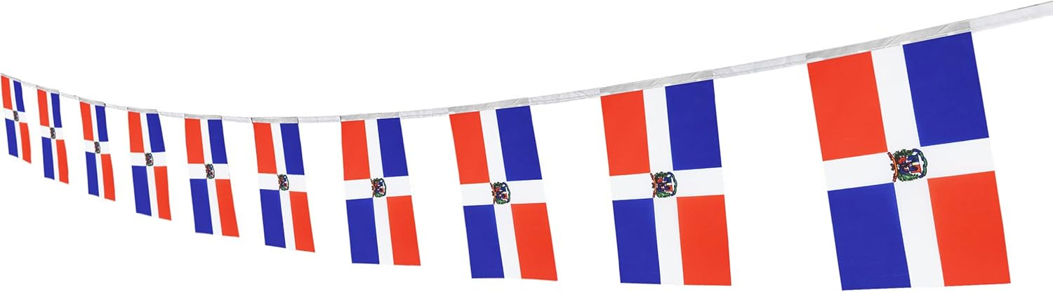 Bandera de Dominica Dominicans, 100 pies76 banderines nacionales del mundo del país, suministros de decoración de fiesta para Juegos Olímpicos,