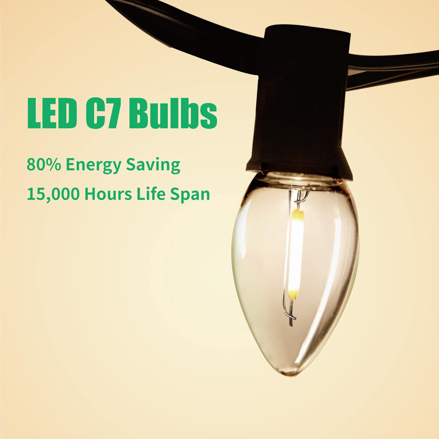 Meconard Bombillas LED C7, bombillas LED inastillables de repuesto para velas y candelabros de ventana, base de candelabro E12, equivalente a 0.6