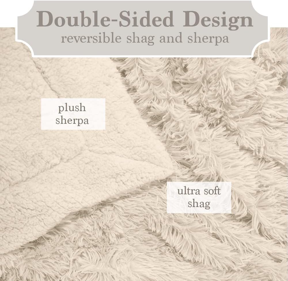 The Connecticut Home Company – Manta reversible de felpa suave y sherpa, tamaño individual de 80 x 60 pulgadas, manta gruesa y cálida para cama,