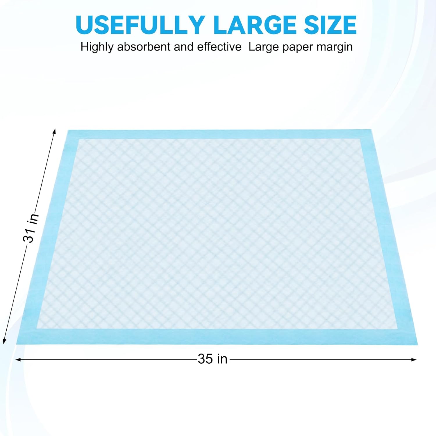 60 almohadillas para orina de perro extra grandes, 31 x 35 pulgadas, almohadillas de entrenamiento para cachorros, súper absorbentes, suaves y sin