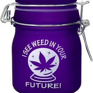 Tarro de vidrio de 3.75 pulgadas de alto con tapa de sujeción (I See Your Future) Tarro de vidrio de 3.75 pulgadas de alto con tapa de sujeción (I See Your Future)