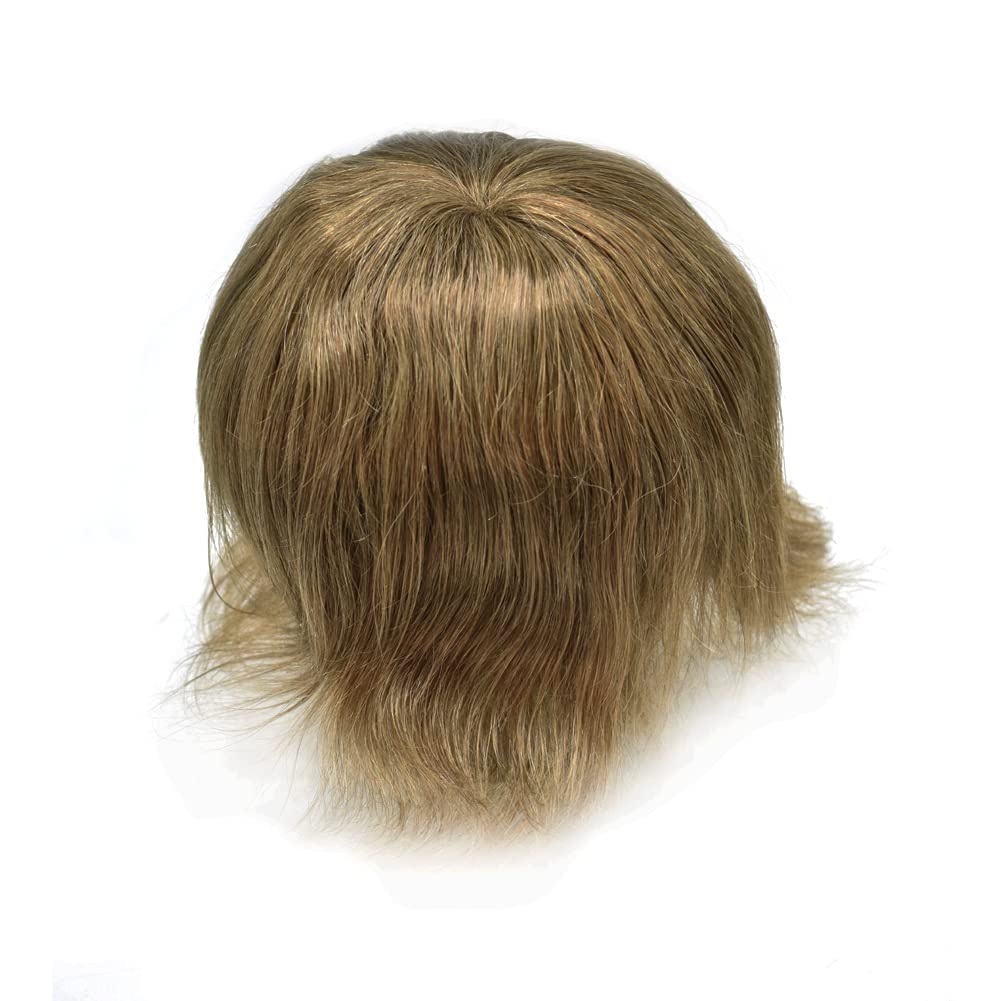 Cabello humano tipo toupee para hombre, sistemas de reemplazo de cabello con revestimiento de polietileno invisible, 8 x 10 pulgadas, postizos para