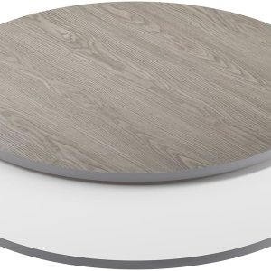 Flash Furniture Mesa redonda de 42 pulgadas, tapa laminada reversible, blancogris Flash Furniture Mesa redonda de 42 pulgadas, tapa laminada reversible, blancogris