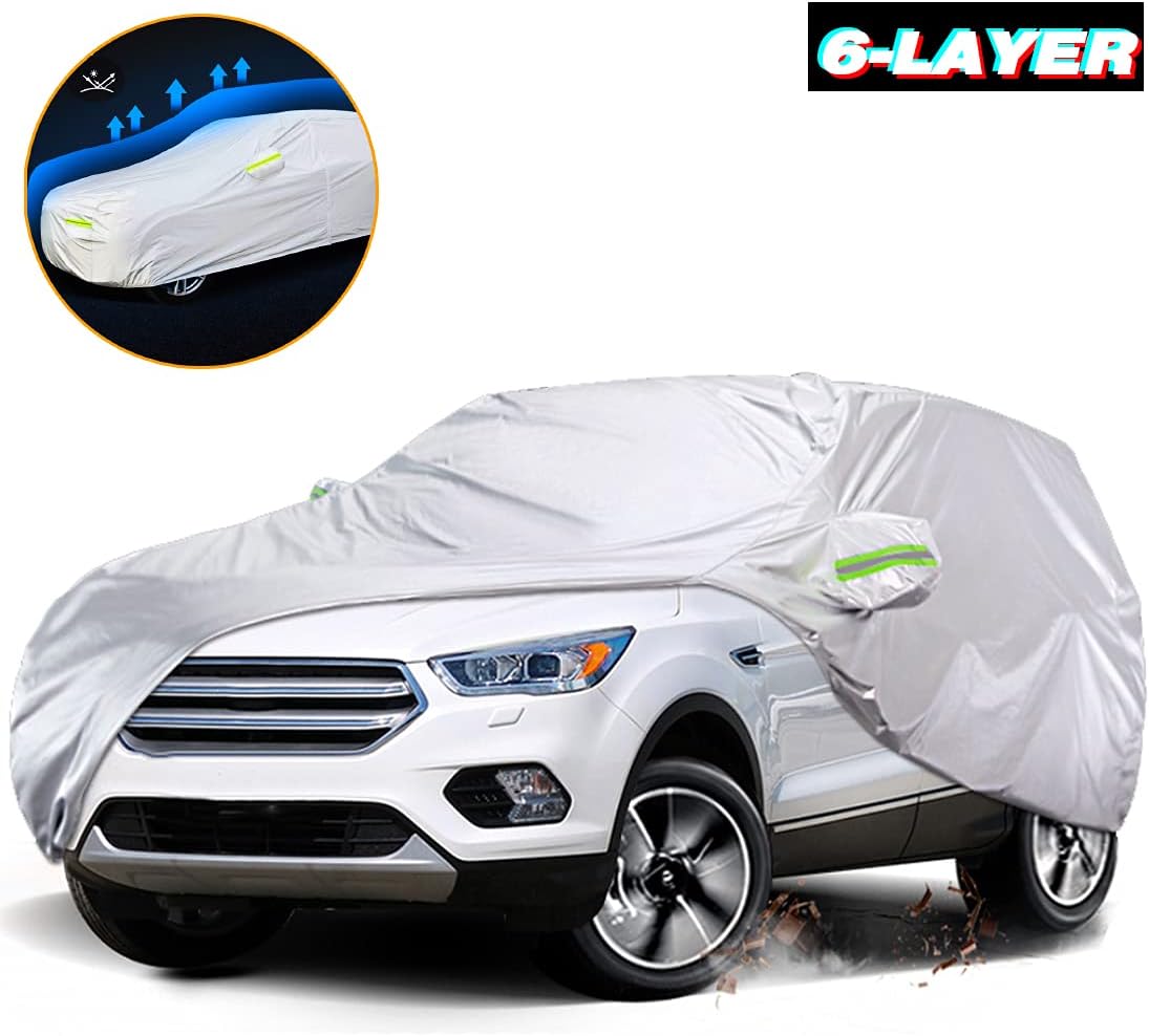 Keyoog – La funda completa de 6 capas para automóvil es impermeable para todo tipo de clima, universal en todas las estaciones, prevención de nieve,