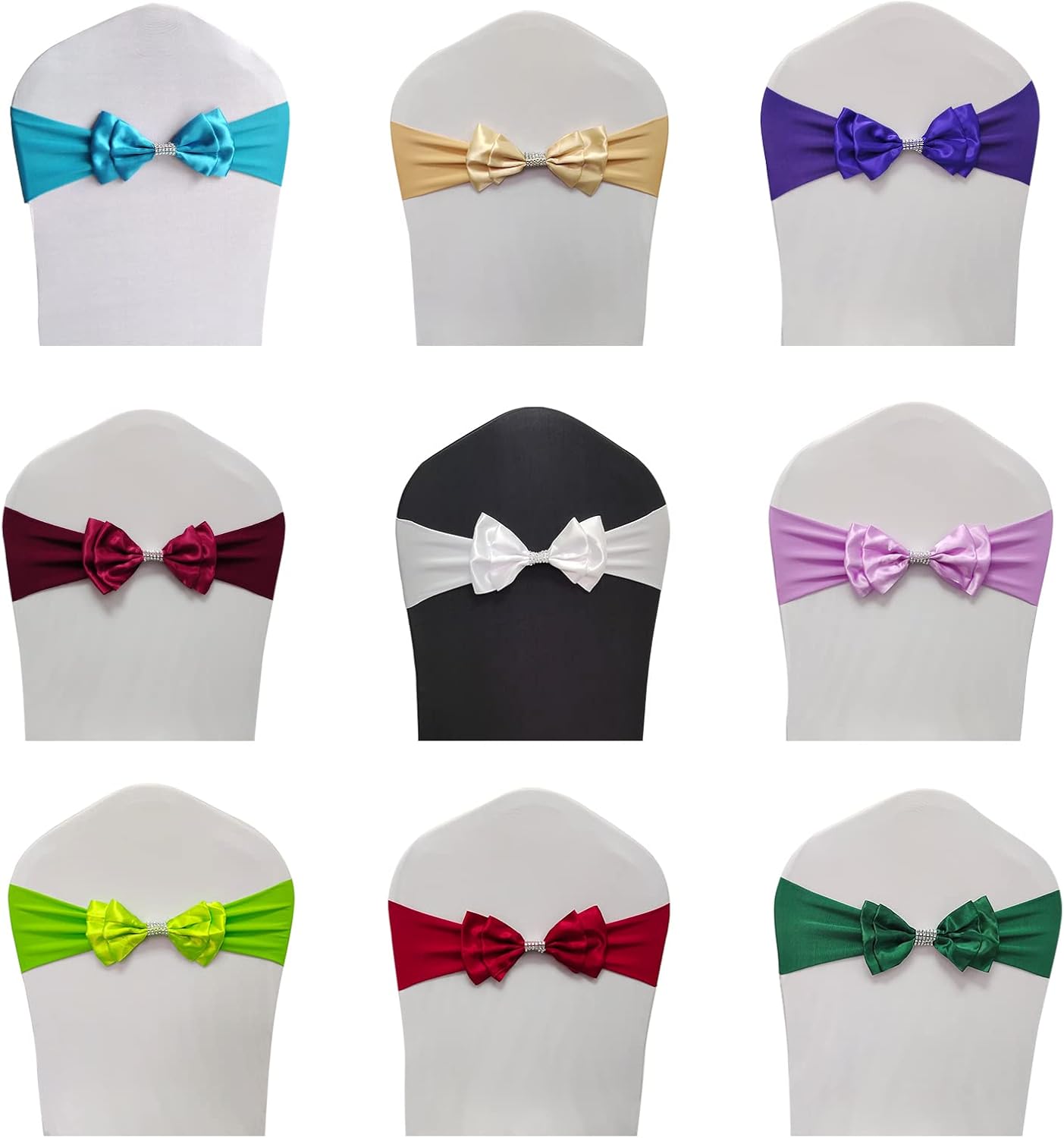 Bandas de elastano para silla de fiesta, lazos de elastano para niñas, cumpleaños, ceremonia romántica, boda, eventos, decoración de sillas, 100