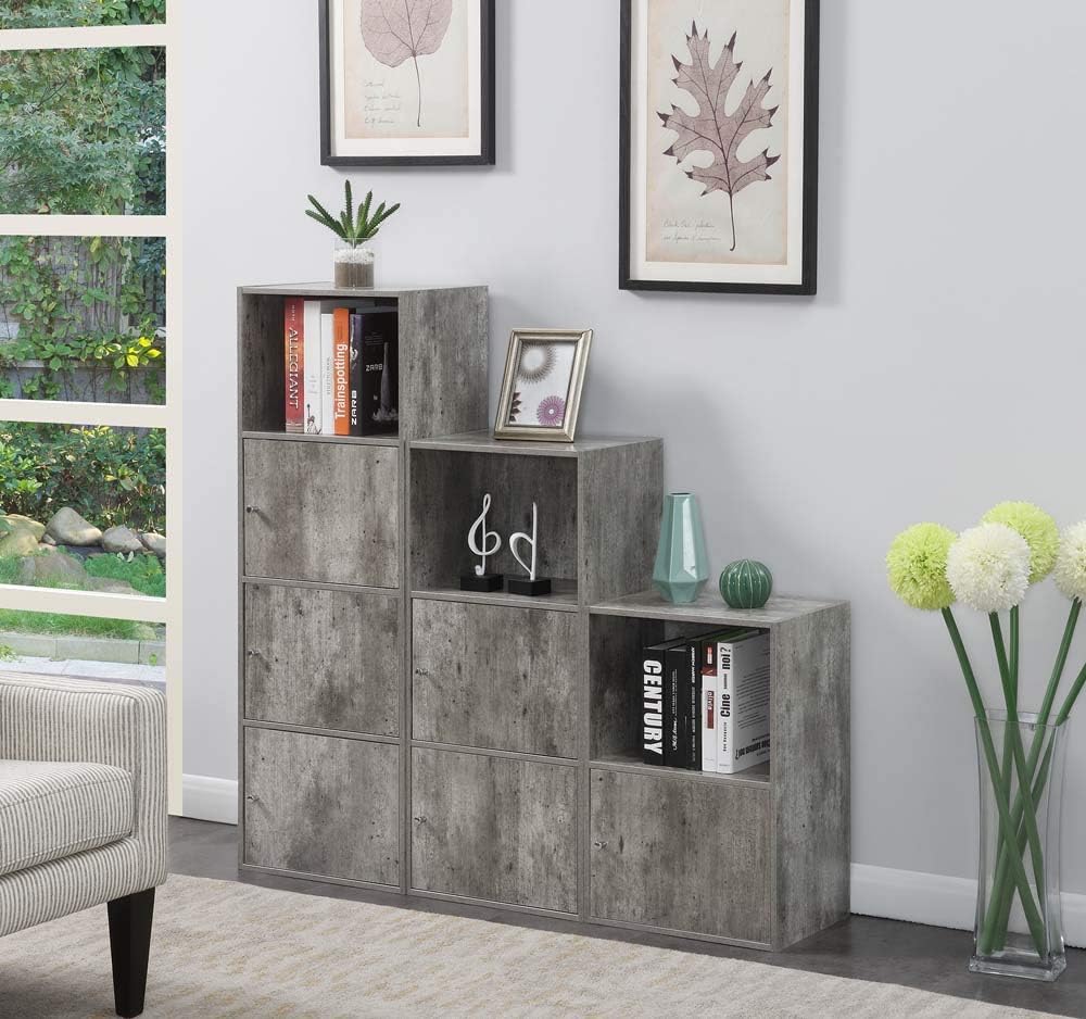 Convenience Concepts Xtra Storage – Armario de 3 puertas con estante, 16.5 pulgadas de largo x 12 pulgadas de ancho x 46.75 pulgadas de alto, abedul