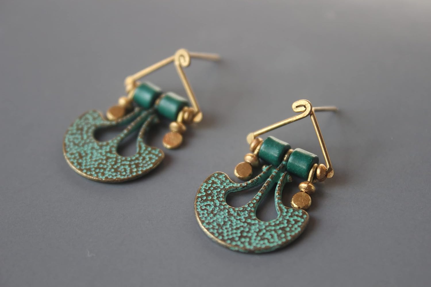 Persian tribal earrings for women Handmade turquoise boho earrings Turkish jewelry Gift for her