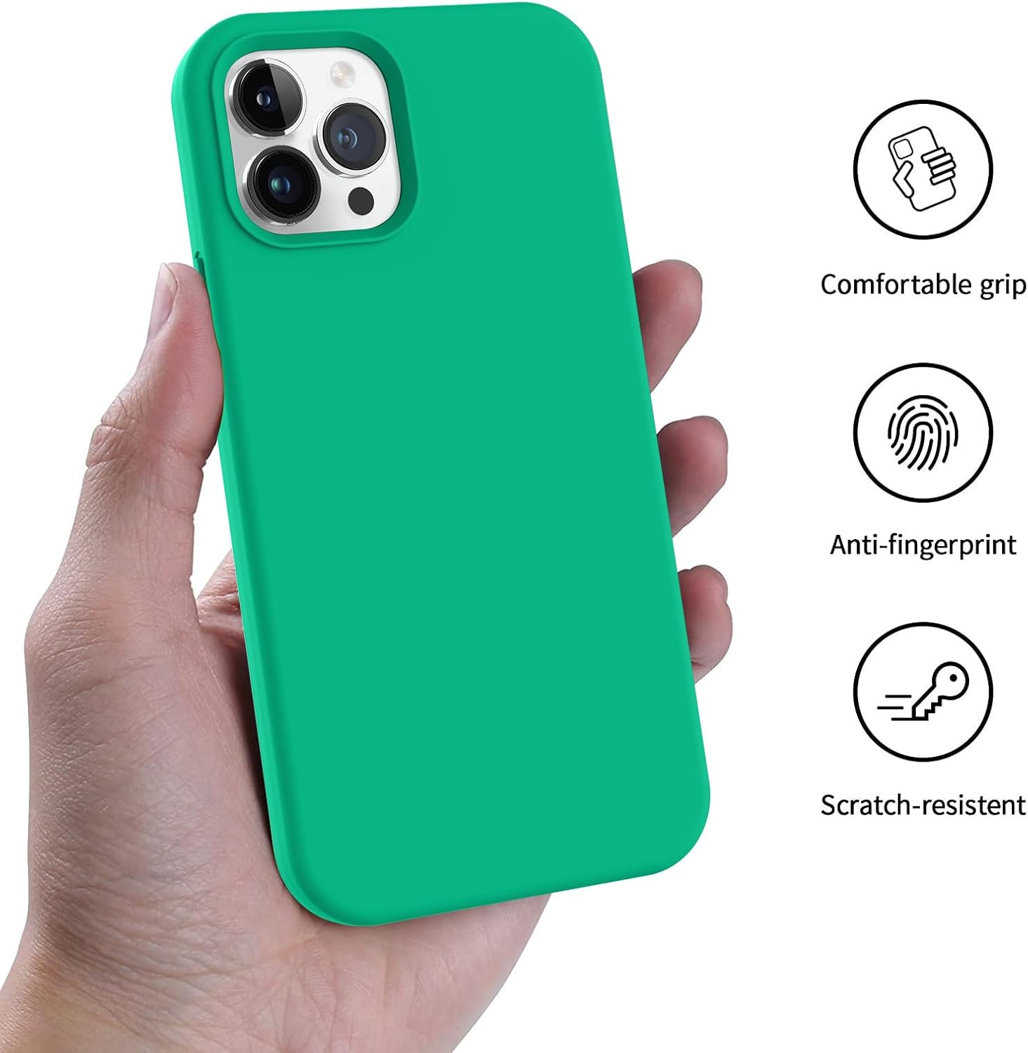 AOTESIER Funda diseñada a prueba de golpes para iPhone 12 Pro Max, funda de silicona líquida con forro de microfibra suave antiarañazos protección