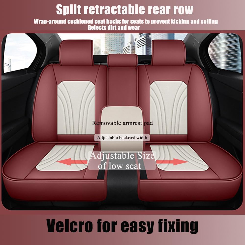 Juego de fundas de asiento de automóvil para Honda Civic 2003-2016, piel sintética impermeable, compatible con bolsas de aire y protector de cojín