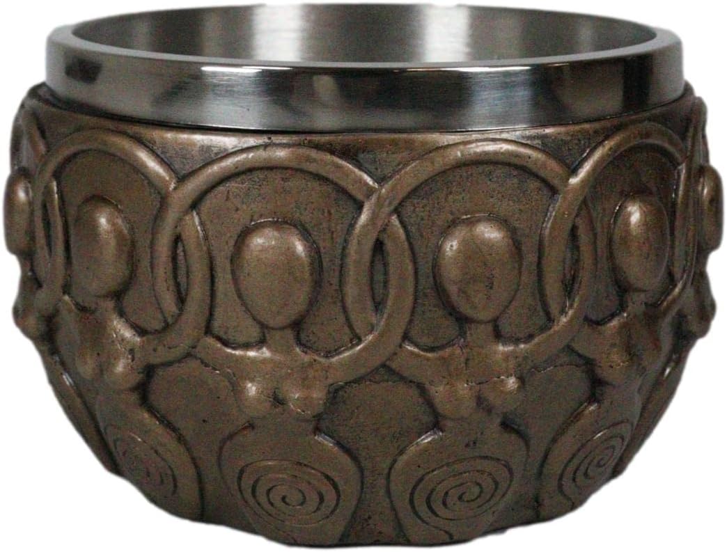 Ebros Gift Wicca Metafísica Energía Positiva Espiritual Divinidad Chamán Espiritual Espiral Triple Diosa Manchas Cuenco Estatuilla Scrying Vessel