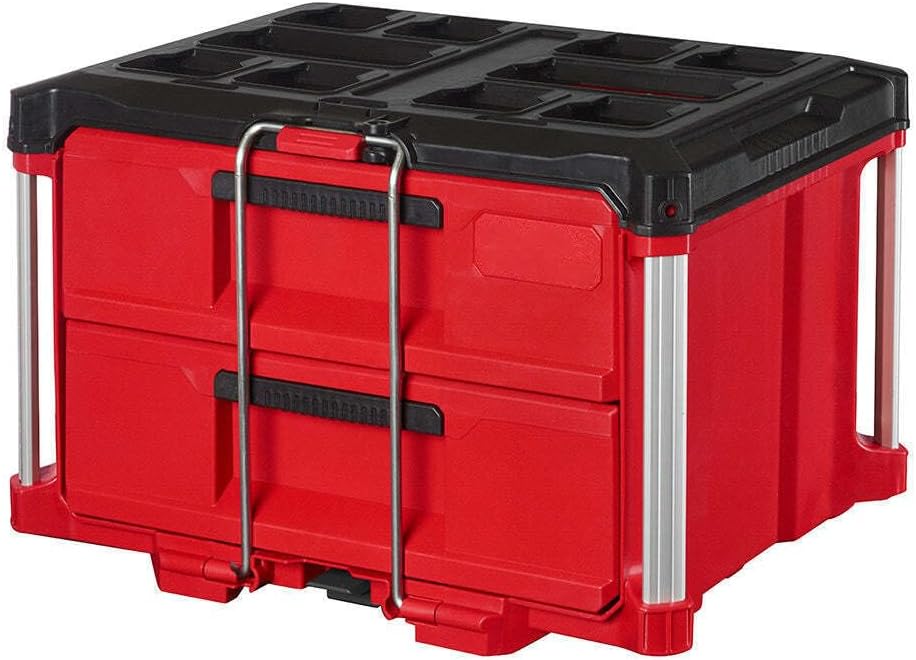 48-22-8442 Se adapta a Milwaukee PACKOUT Caja de herramientas duradera de 2 cajones, caja de herramientas, caja de herramientas de 2 cajones, con