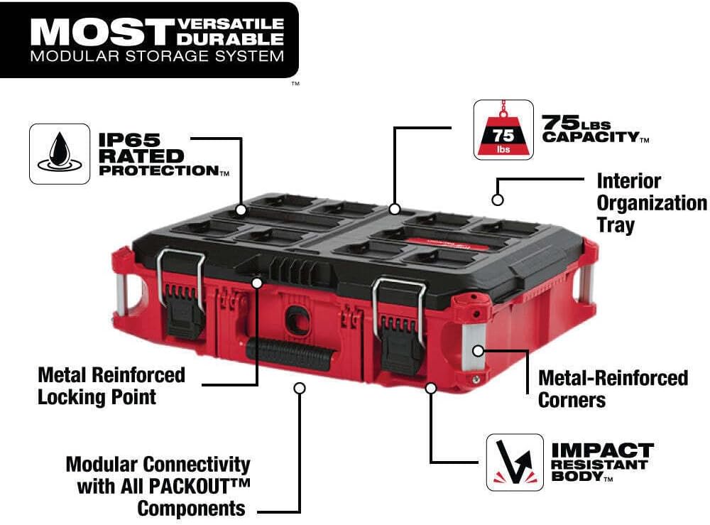 48-22-8424 para Milwaukee 75-Pound Capacity 22 In. Paquete de polímero Caja de herramientas estándar