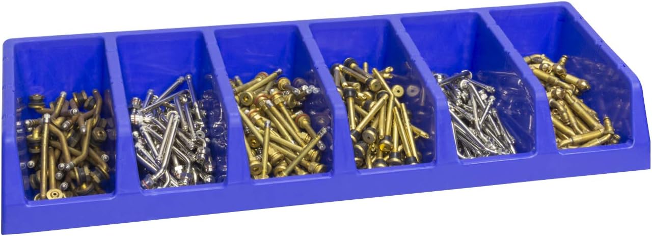 Akro-Mils 30318 System Bin – Contenedor de almacenamiento con seis compartimentos, (33 x 18 x 5 pulgadas), color azul, (paquete de 5)