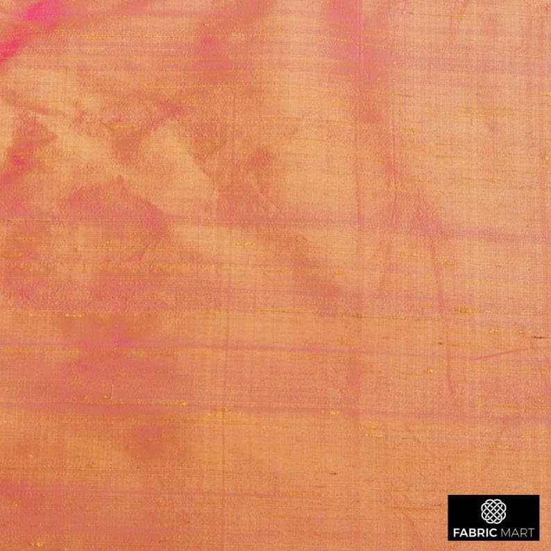 The Yard, tela Dupioni de seda rosa, amarillo por The Yard, 1 yarda 41 pulgadas de ancho Slubbed Dupioni Silk Solid Color Pink Combination Fabric,
