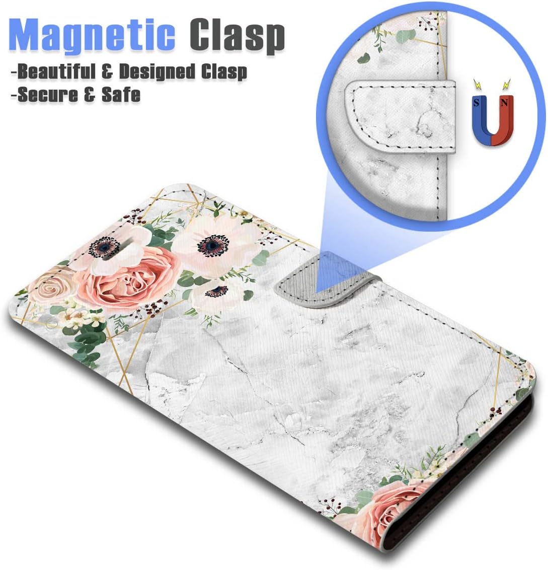 AJOURTEK Funda con tapa para iPhone 13 Pro Max, diseño artístico, estilo cartera, protección de cuerpo completo con flor de fantasía AD003 (#24880