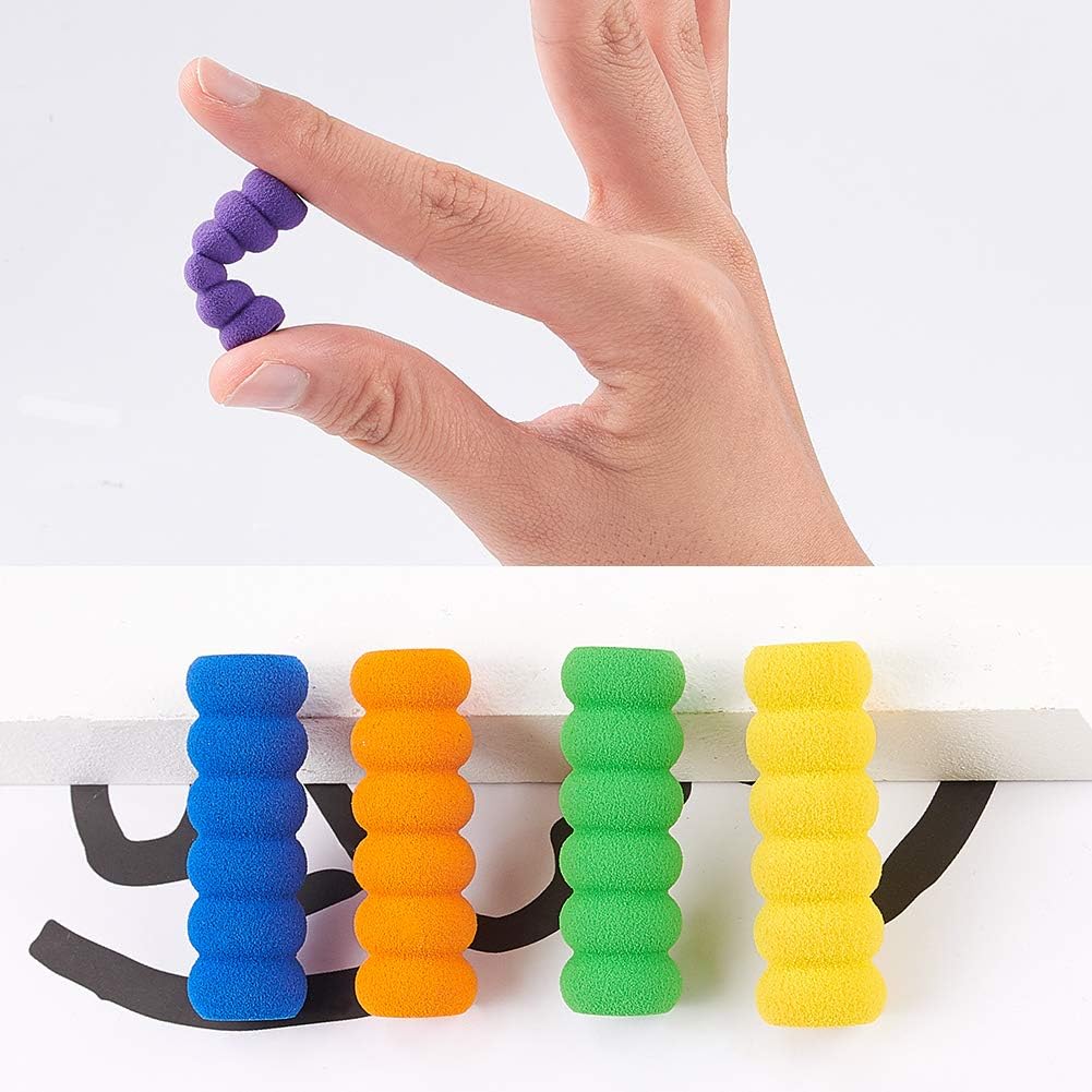 GORGECRAFT 60 unidades de 10 colores de espuma suave para lápices, pinzas para lápices, soporte para bolígrafo, agarre de esponja, dibujo para