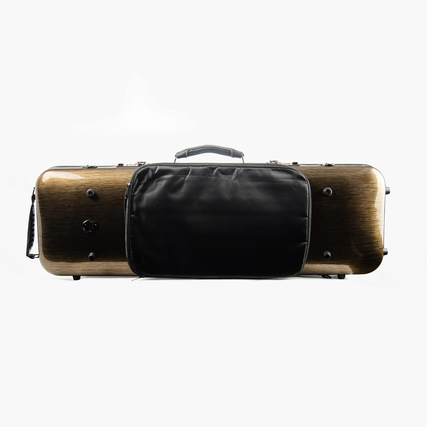 Estuche de violín de tamaño completo 44 de fibra de carbono de alta resistencia, bolsa de música para violín rectangular con cerradura de