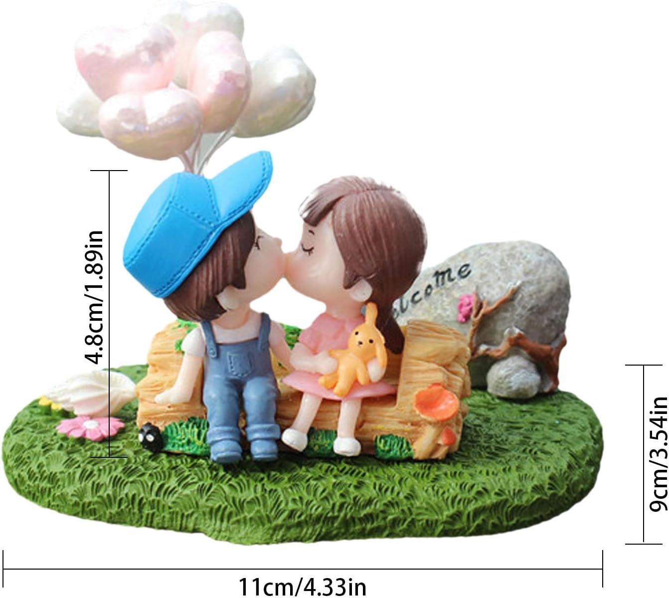 Decoración de automóvil con dibujos animados para parejas, lindos adornos para automóvil, encantadora decoración de coche para pareja, decoración de