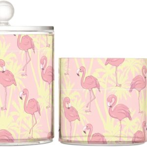 Flamingos Jars with Lids Small Jars Bathroom Storage Containers Canisters Floss Pick Holder for Dorm Room Essentials for College Students Girls Flamingos Jars with Lids Small Jars Bathroom Storage Containers Canisters Floss Pick Holder for Dorm Room Essentials for College Students Girls