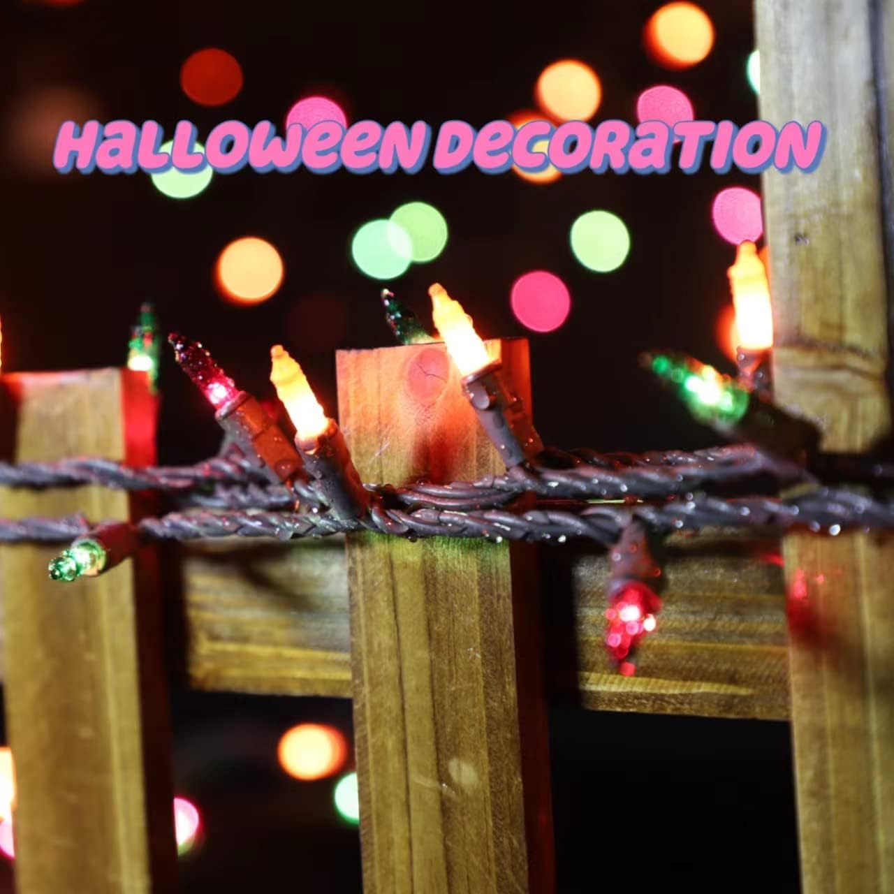 Juego de luces de Halloween superbrillantes extensibles, naranjas, moradas y verdes, 150 luces, 31.9 pies, con certificación UL, juego de mini luces