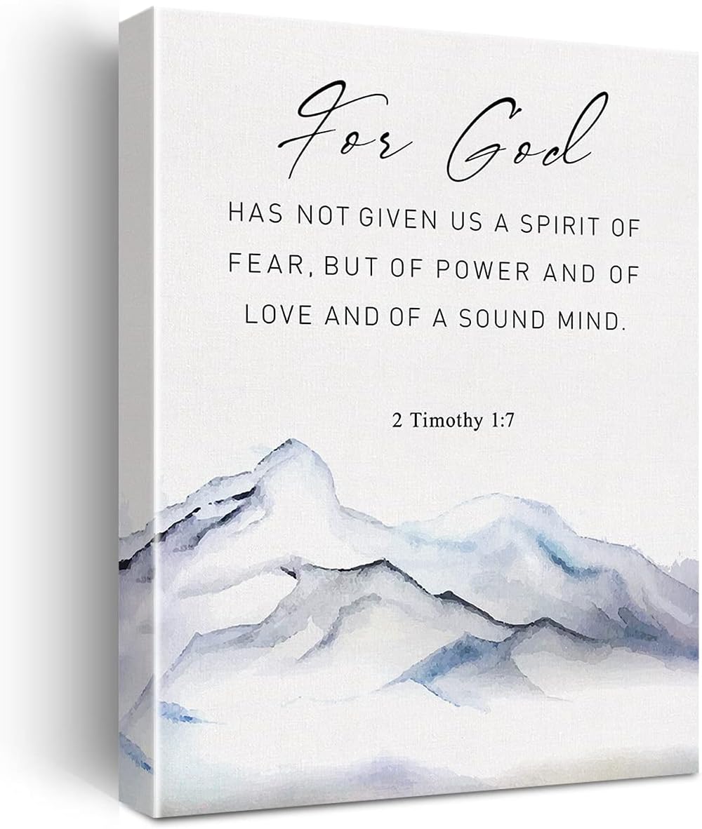 Lienzo decorativo cristiano para pared, con texto en inglés For God Has Not Given Us the Spirit of Fear 2 Timoteo 2 Timoteo 17 (For God Has Not