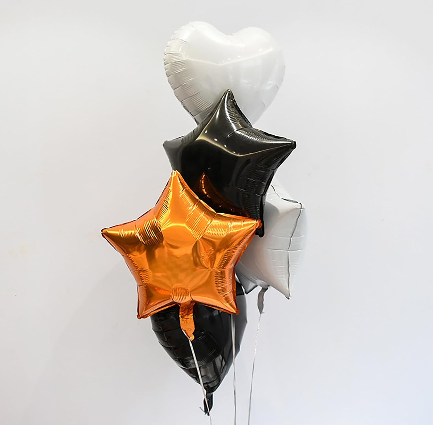 KALOR Globos de Mylar de estrella negra de 18 pulgadas, 10 globos de helio en forma de estrella para bodas, baby shower, decoraciones de fiesta de