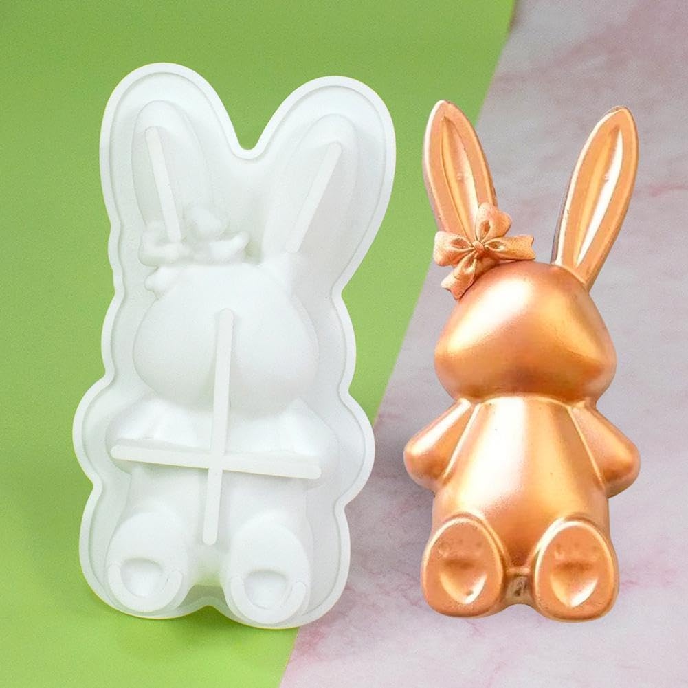 Molde de conejo de silicona para huevos de Pascua para chocolate, conejo 3D, conejo, huevo de Pascua, molde de silicona para pastel de Pascua, molde