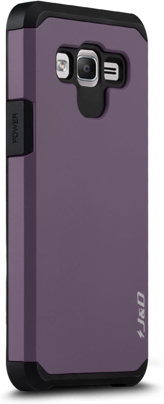J&D funda para Samsung Galaxy On 5, delgada, de alta resistencia, doble capa, a prueba de golpes., Púrpura
