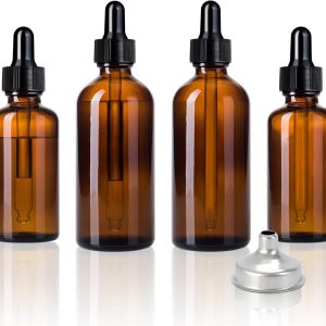 4 botellas con cuentagotas de vidrio ámbar de 1 oz+2 onzas, botellas de tintura con cuentagotas, botellas de aceites esenciales a prueba de fugas, 4 botellas con cuentagotas de vidrio ámbar de 1 oz+2 onzas, botellas de tintura con cuentagotas, botellas de aceites esenciales a prueba de fugas,