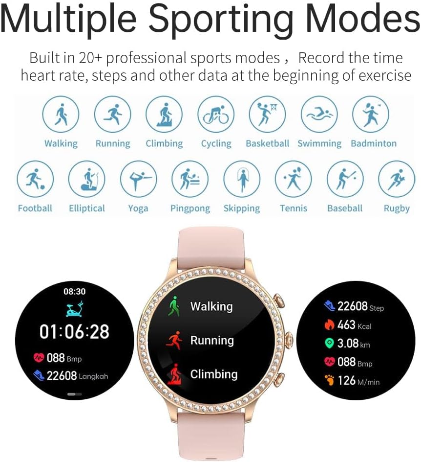 Reloj inteligente para mujer, para hacer o responder llamadas, salud femenina, frecuencia cardíaca, presión arterial, monitor de oxígeno en sangre,