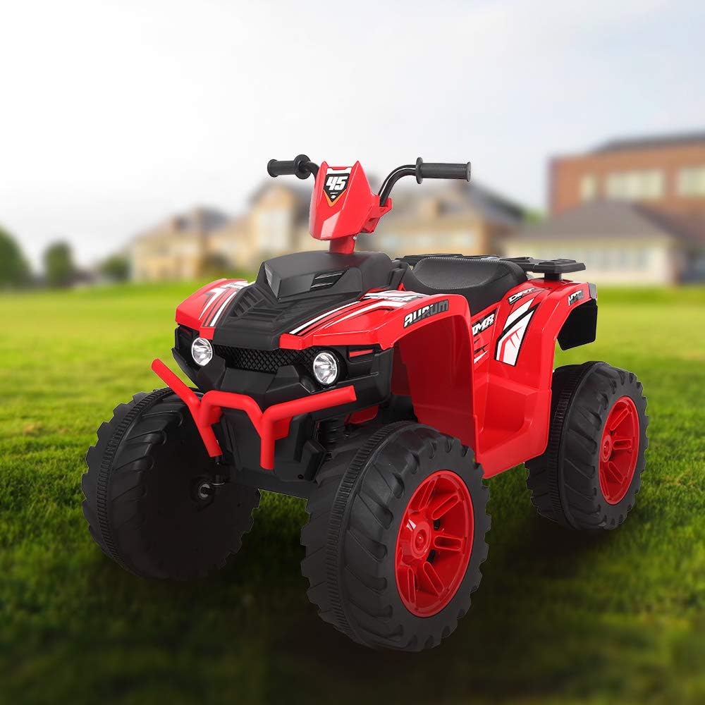ATV para niños, vehículo eléctrico de doble unidad de 12 V con batería – Coche de juguete motorizado de 4 ruedas para 3 a 7 años – Vehículo todo
