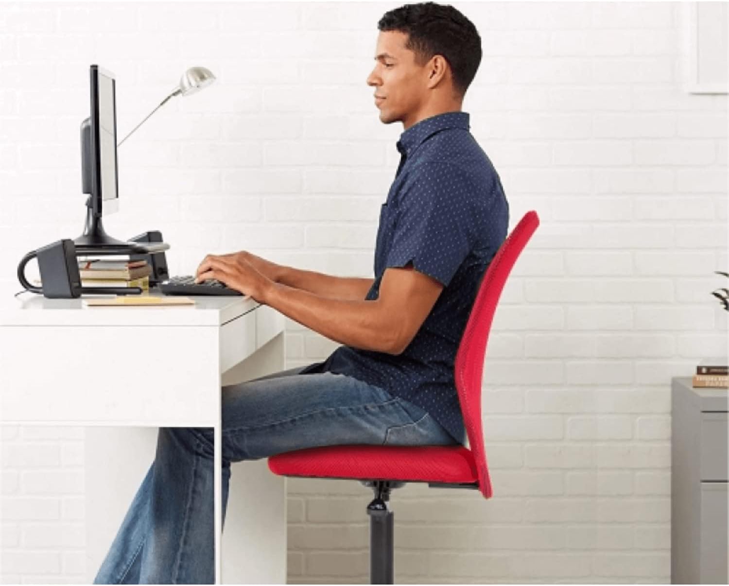 Silla de oficina sin brazos, silla de escritorio de malla, silla ergonómica para computadora con soporte lumbar, sillas ejecutivas giratorias