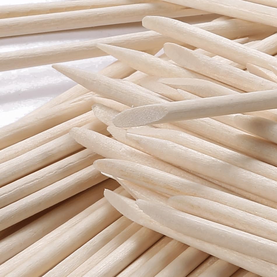 Borogo – 480 unidades de palitos naranjas para uñas, palitos de madera naranja de doble cara multifuncional, removedor de cutículas, herramienta de