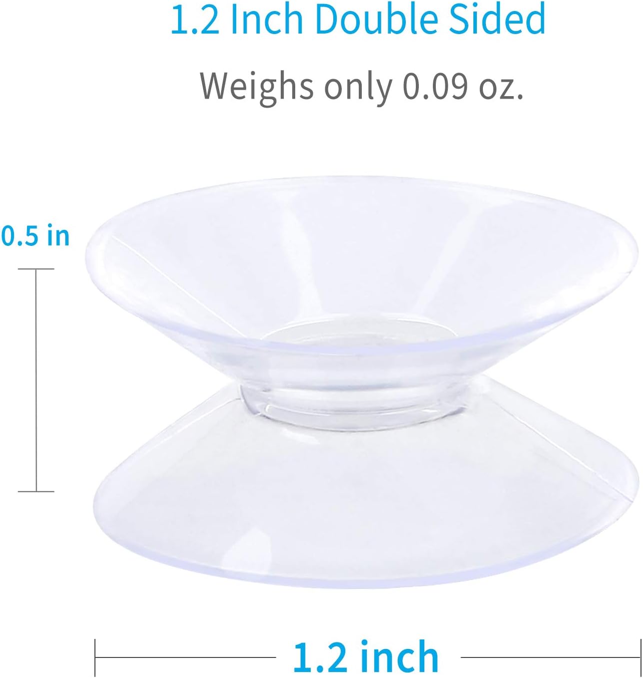 Pawfly Paquete de 50 ventosas de doble cara de 1.2 pulgadas, ventosas de plástico PVC transparente para espejo de mesa de vidrio