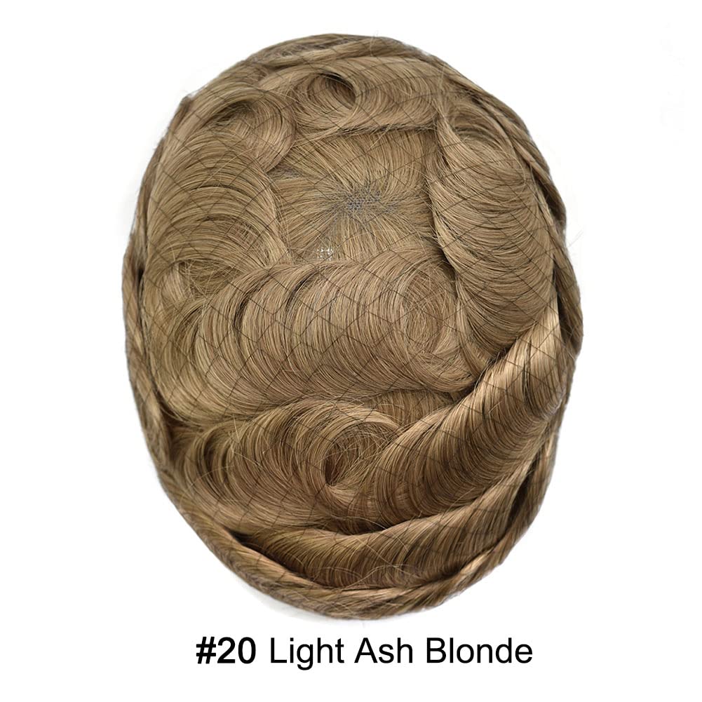 Toupee para hombres, pieza de cabello humano real, piezas de pelo de piel ultra fina para hombres, sistema de reemplazo de cabello para hombre, tupé